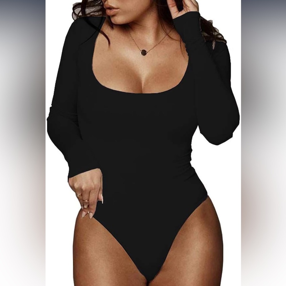 Black Long Sleeve Bodysuit Large